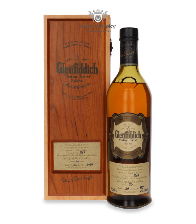 Glenfiddich 1967 Vintage Reserve, 30-letni #3959 /43,6% / 0,7l