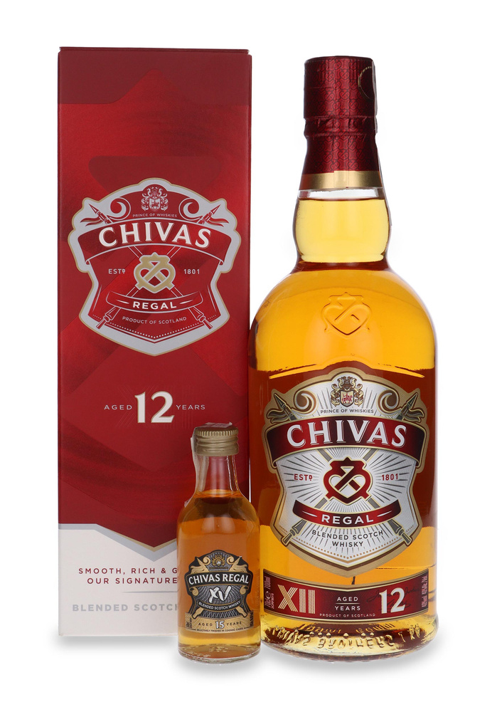 Chivas Regal 12-letni + miniaturka / 40% / 0,7l