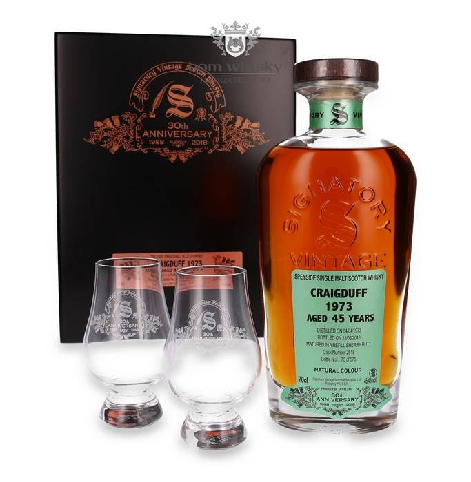 Craigduff 45-year-old (D.1973, B.2018) Signatory Vintage 30th Anniversary / 45.4% / 0.7l