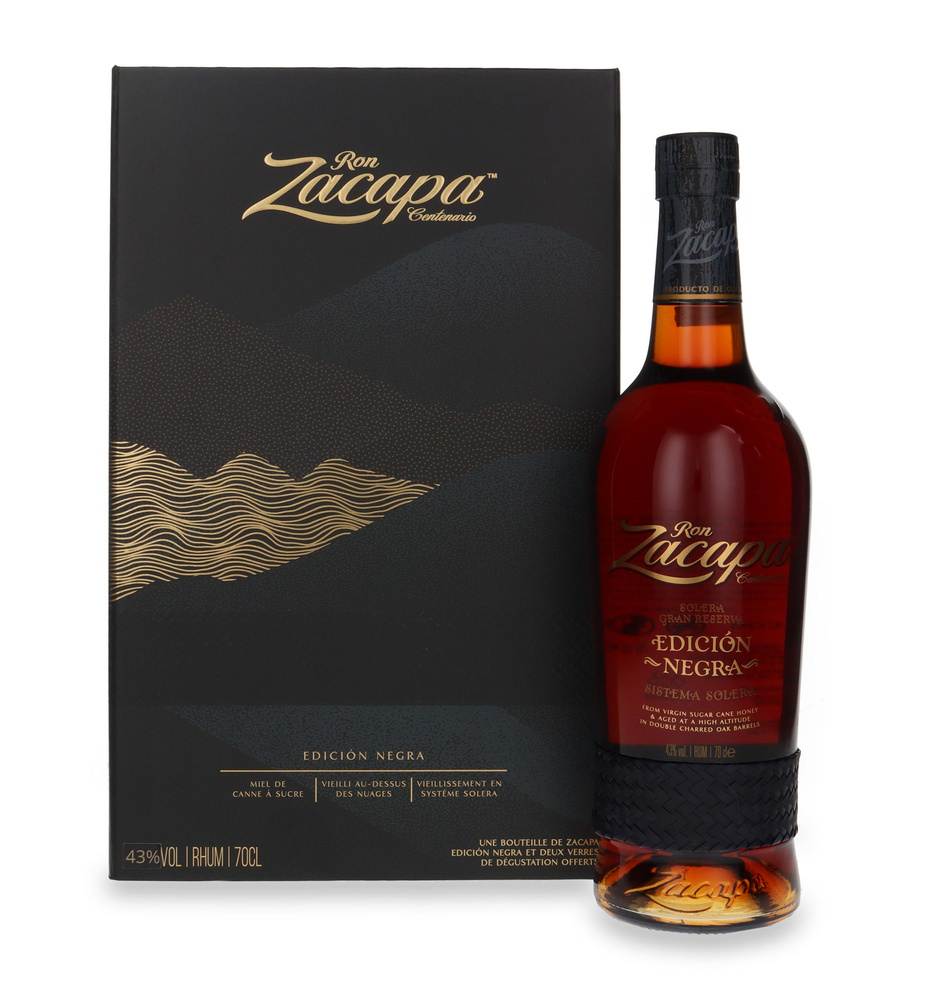 Ron Zacapa Edicion Negra Solera Gran Reserva + 2 szklanki / 43% / 0,7l