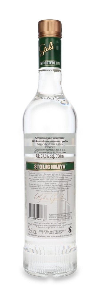Stolichnaya Cucumber Vodka (Latvia) / 37.5% / 0.7l