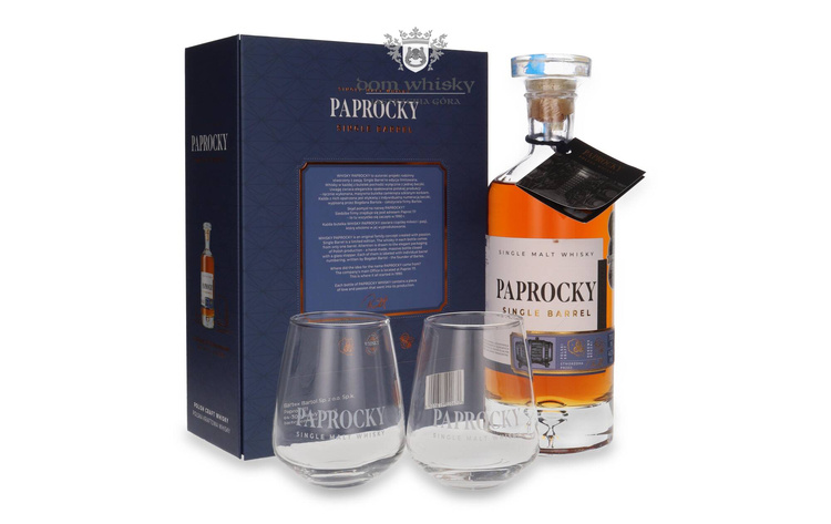 Paprocky Single Barrel + szklanki / 40% / 0,7l