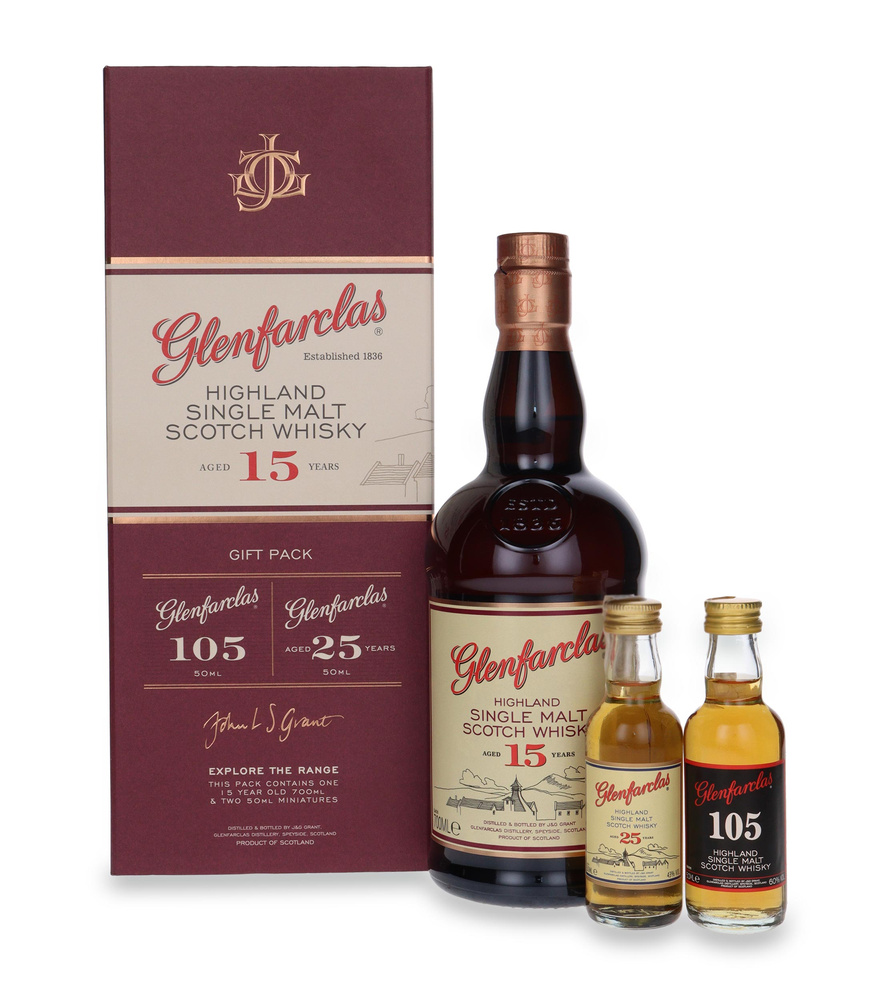 Glenfarclas 15-letni + 2 miniaturki / 46%/0,7l
