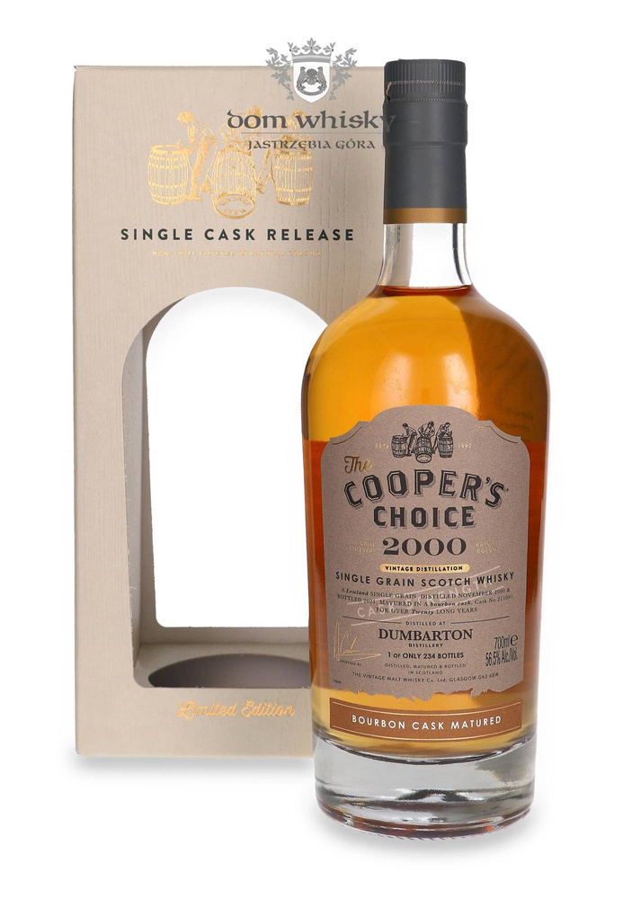 Dumbarton 20-year-old (D.2000, B.2021) Bourbon Cask Finish, The Cooper's Choice/ 56.5%/ 0.7l