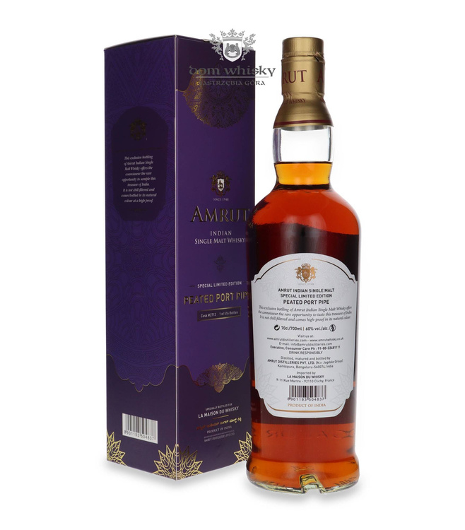 Amrut Peated Port Pipe (D.2014, B.2020) Limited Edition / 60%/ 0,7l	