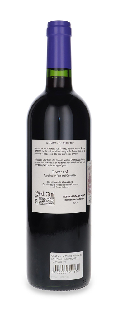 Chateau La Pointe Ballade de La Pointe Pomerol 2021 / 12.5% / 0.75 L