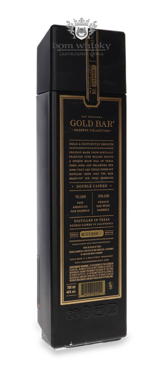 Gold Bar Double Casked Straight Bourbon Whiskey Finished in Wine Casks / 46%/ 0,7l  	