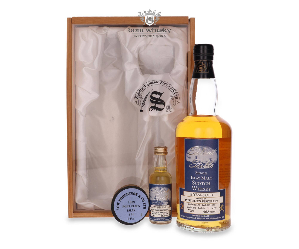 Port Ellen 18-year-old (D.1979, B.1997) Silent Stills, Signatory Vintage + miniature/ 56.3%/ 0.7l