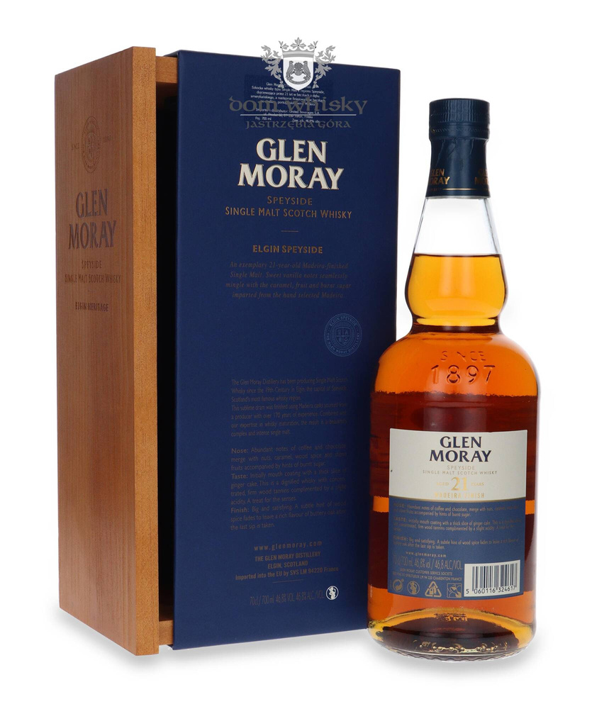 Glen Moray Elgin 21 Year Old Madeira Finish/ 46.8%/ 0.7l