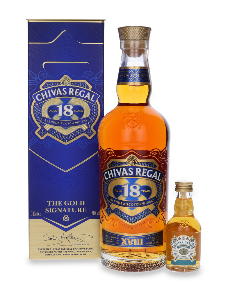 Chivas Regal 18 Year Old The Gold Signature + miniature / 40% / 0.7l