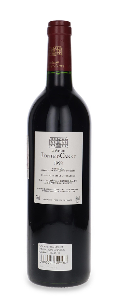 Chateau Pontet-Canet Pauillac 1998 Grand Cru Classe / 13% /0,75l