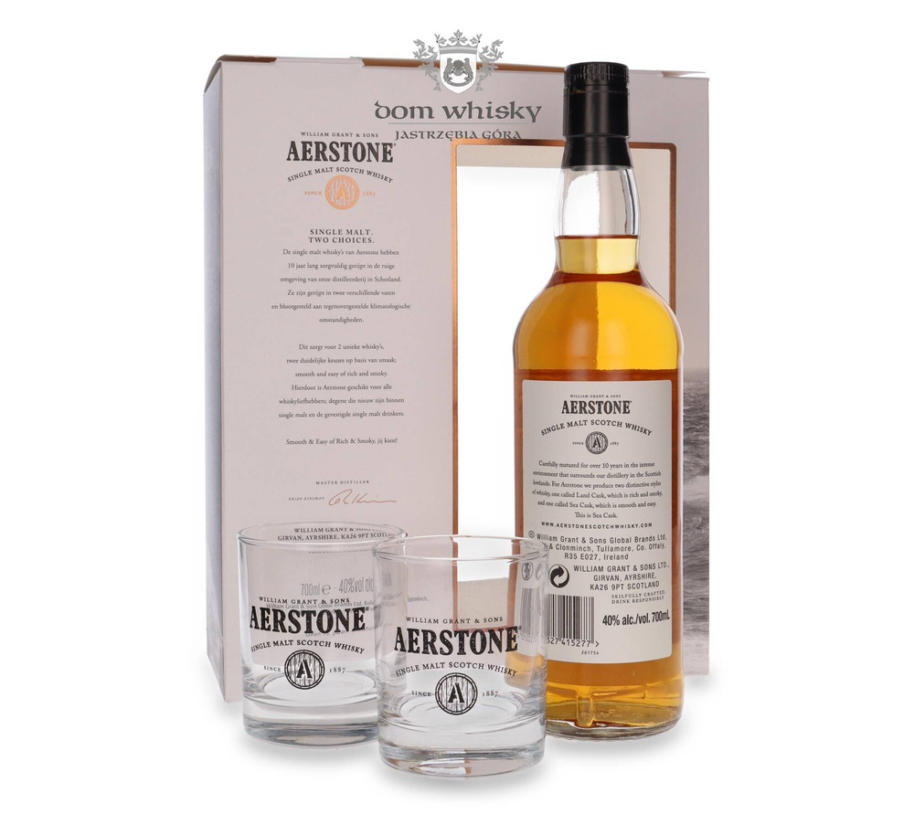 Aerstone Sea Cask 10 years + 2 glasses / 40% / 0.7l
