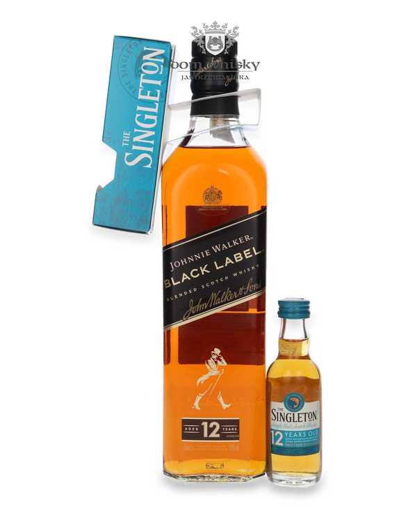 Johnnie Walker Black 12-letni + miniaturka / 40% / 0,7l