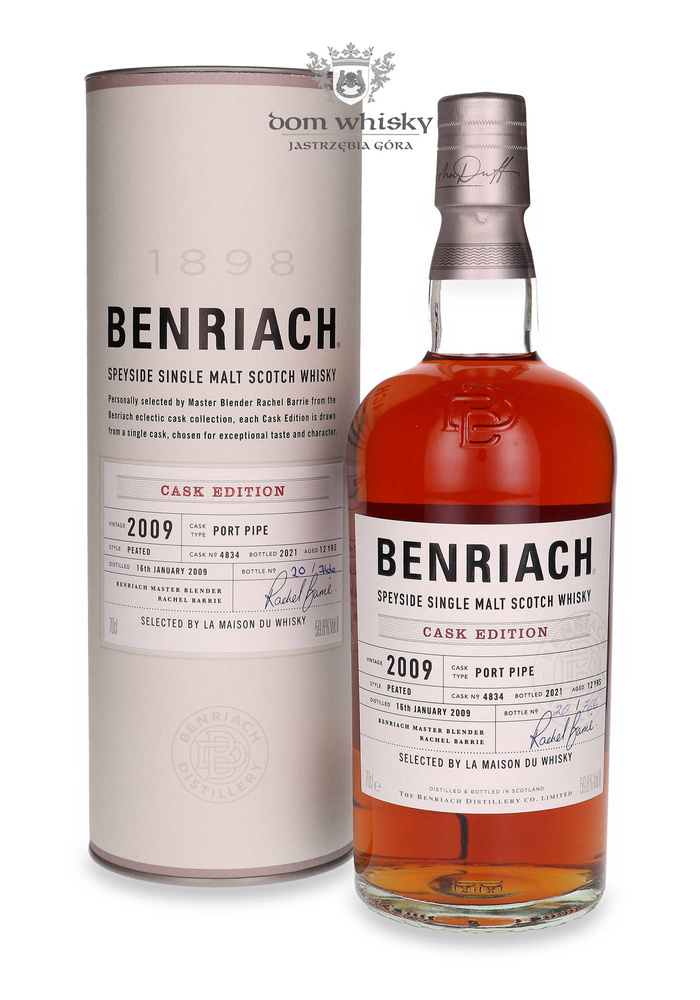 BenRiach 2009 Cask Edition, 12-letni Port Pipe Cask # 4834 / 59,8%/ 0,7l	