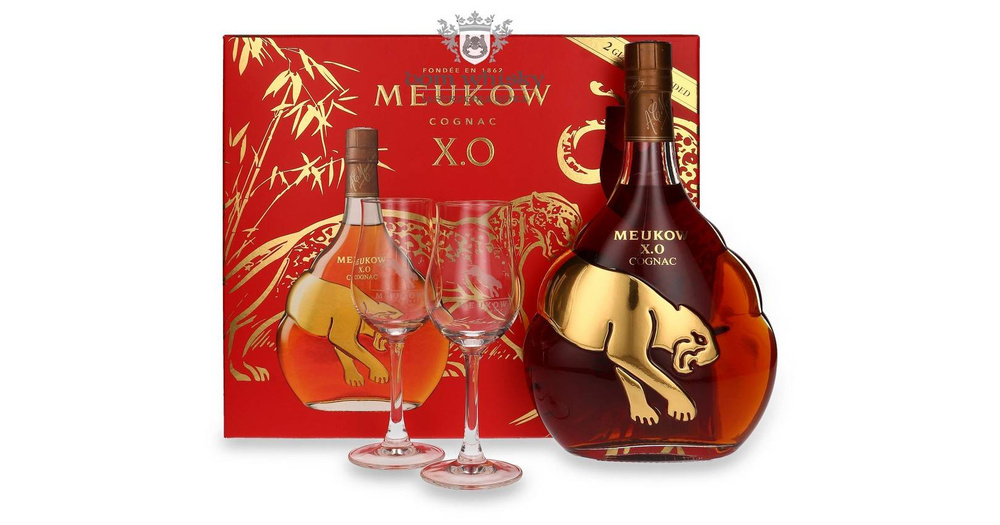 Cognac Meukow XO Chinese New Year 2022 + 2 szklanki / 40% / 0,7l