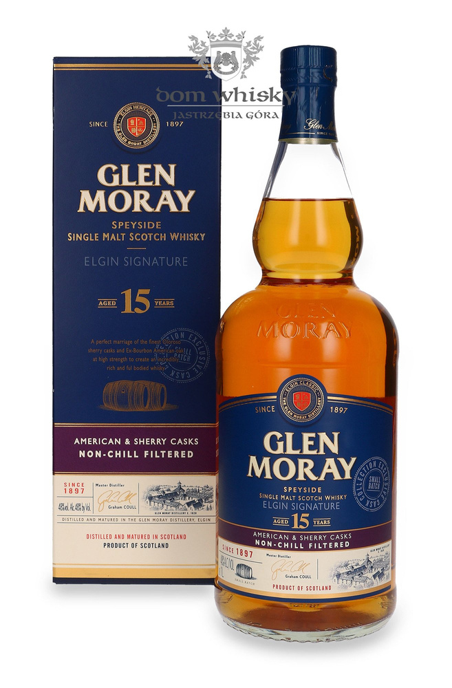 Glen Moray Elgin Signature, 15 years old, American &amp; Sherry Cask / 48% / 1.0l