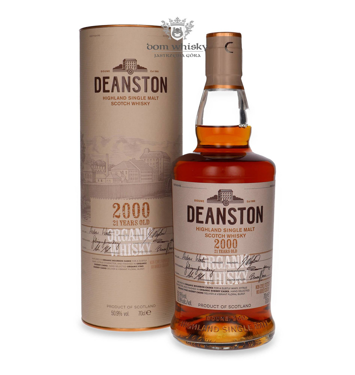 Deanston Organic 21-letni (D.2000, B.2022) Finished in Organic Sherry Casks / 50,9%/ 0,7l