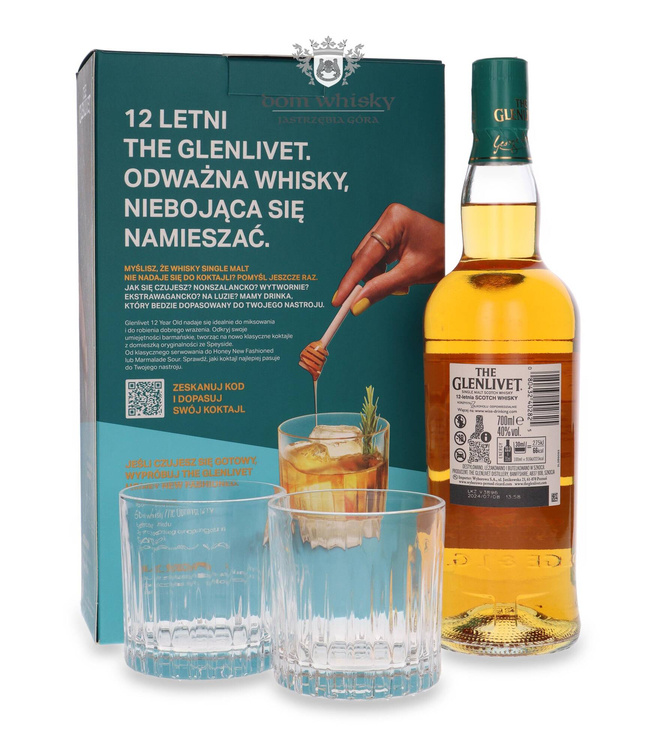 The Glenlivet 12-letni Double Oak + 2 szklanki / 40% / 0,7l