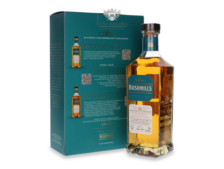 Bushmills 10-letni + 2 szklanki / 40% / 0,7l