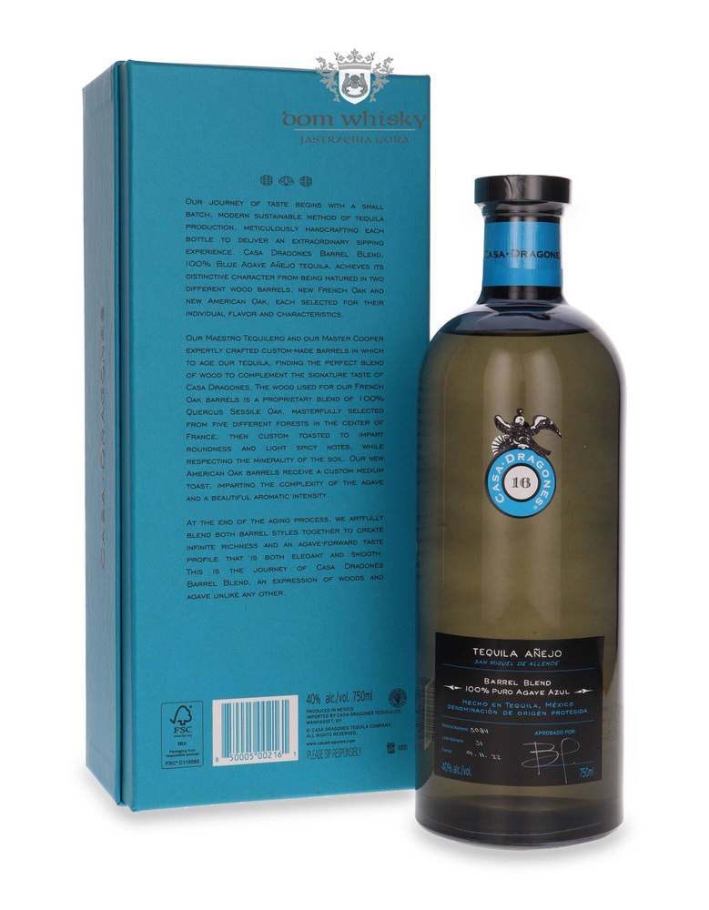 CASA DRAGONES テキーラ Tequila Casa Dragones Anejo 100% Agave Azul 40% 0,75l