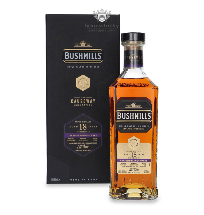 Bushmills 18-letni (D.2004, B.2023) Causeway Collection Spanish Brandy Cask / 54,3%/ 0,7l 