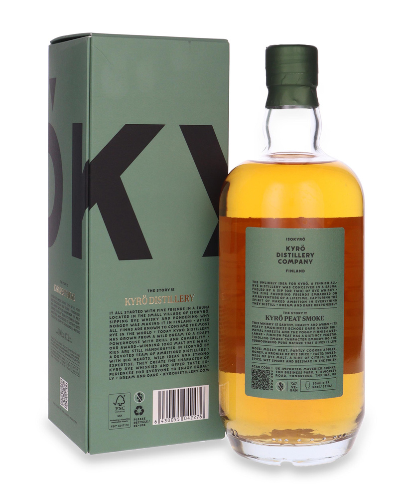 Kyrö Peat Smoke Malt Rye Whisky / 47,2% / 0,7l	