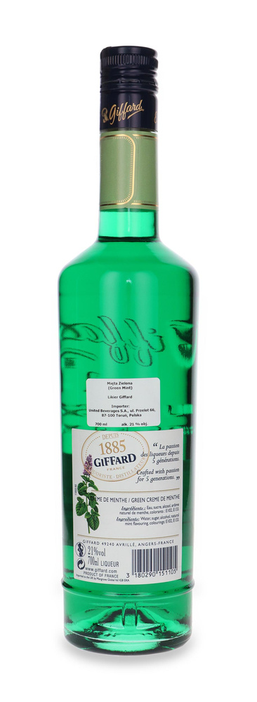 Giffard Crème Menthe Verte (Green Mint) bar liqueur /21%/0.7l