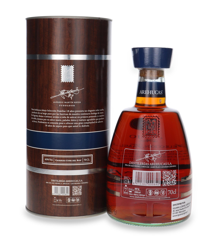 Arehucas Anejo Reserva 18-letni  Rum / 40%/ 0,7l