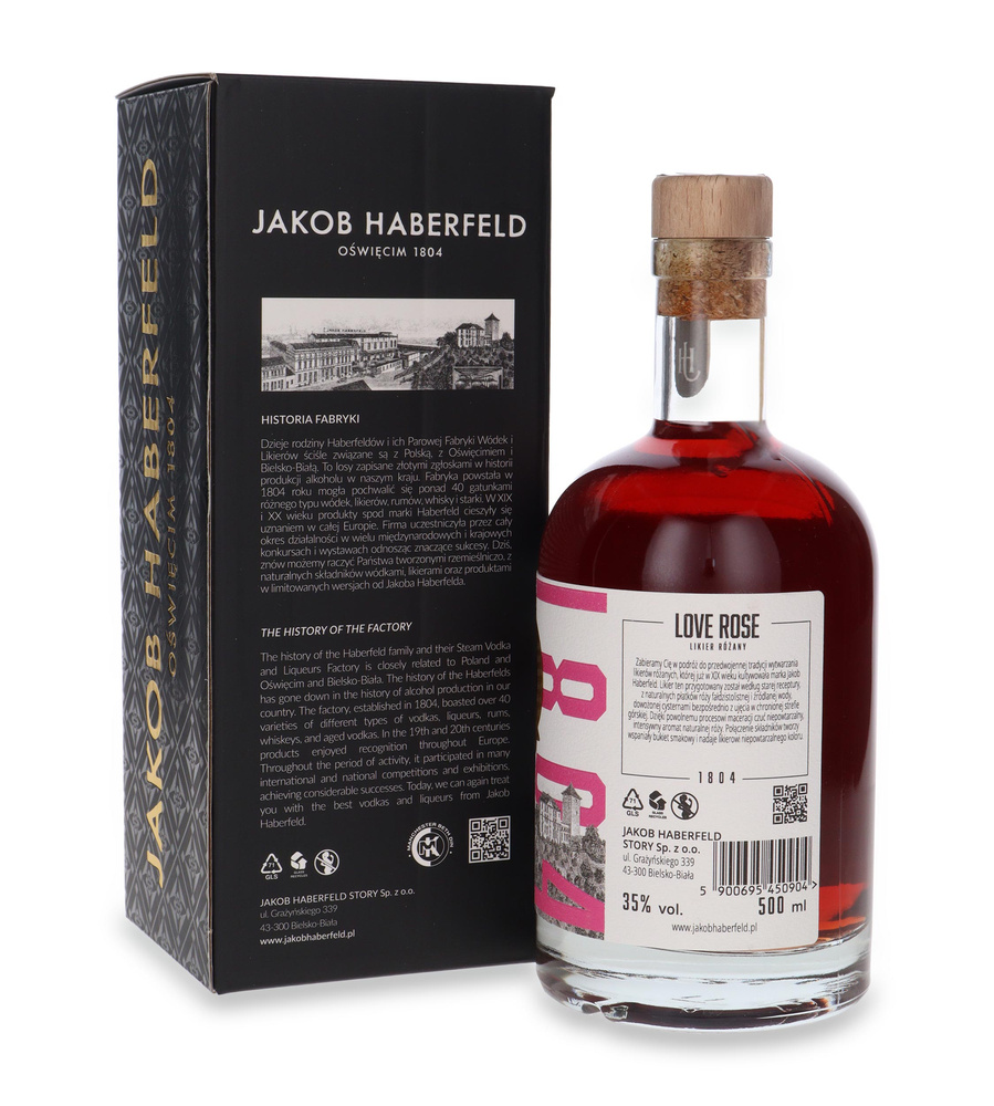 Jakob Haberfeld Love Rose Limited Edition Rose Liqueur /35% /0.5 L