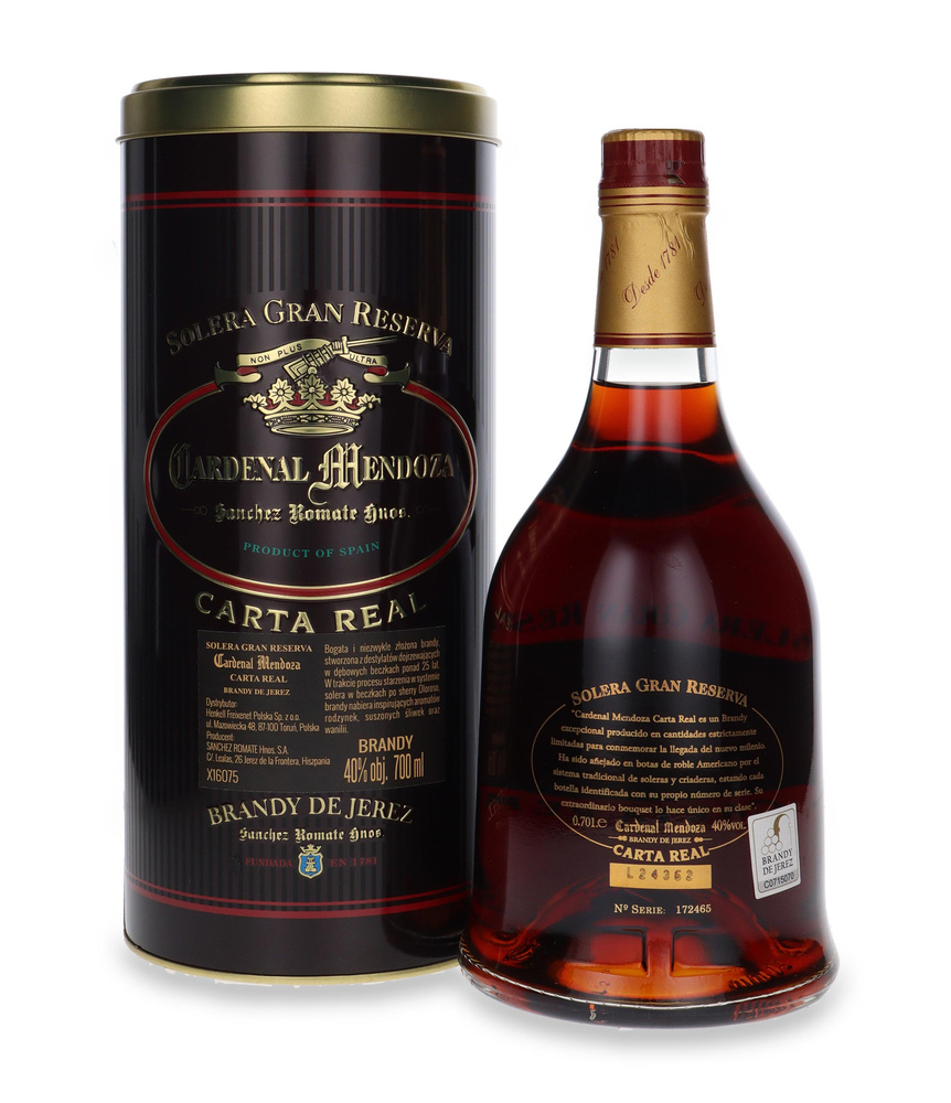 Cardenal Mendoza Carta Real, Brandy de Jerez Solera Gran Reserva / 40% / 0.7l