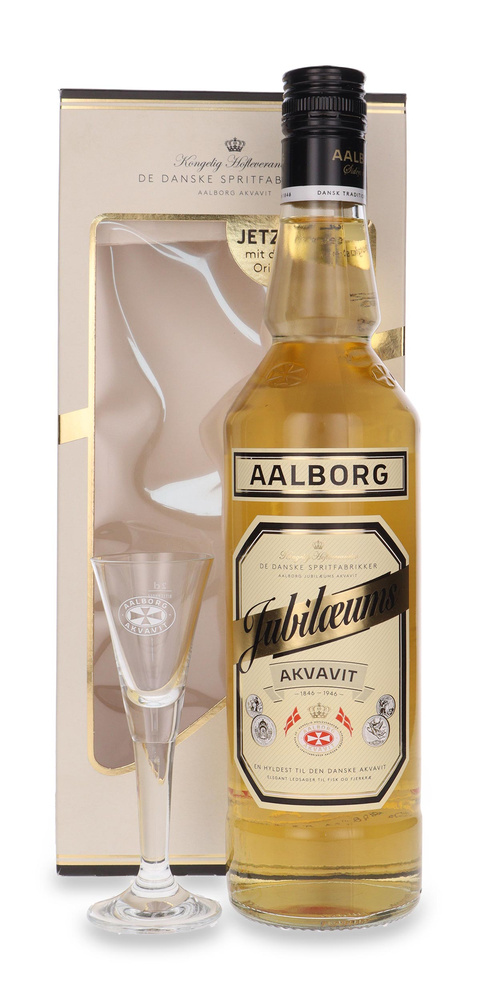 Aalborg Jubilaeums Akvavit + glass / 40% / 0.7l