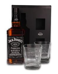 Jack Daniel's Old No. 7 Tennessee Whiskey in a box + 2 glasses / 40%/ 0.7l