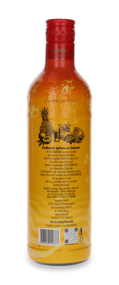 Cachaca Velho Barreiro / 39% / 0,7l