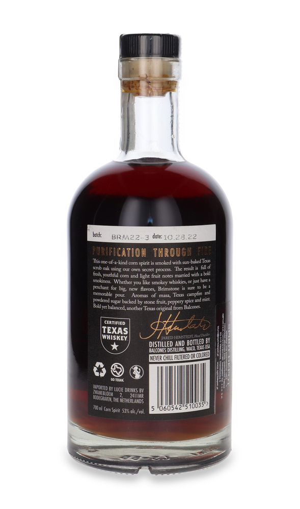 Balcones Brimstone Texas Scrub Oak Smoked / 53%/ 0.7l