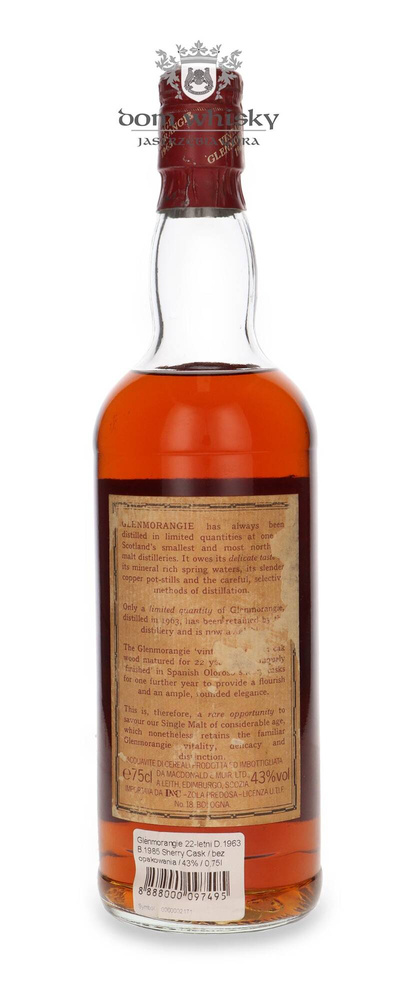 Glenmorangie 1963 Sherry Cask Finish / bez opakowania / 43% / 0,75l