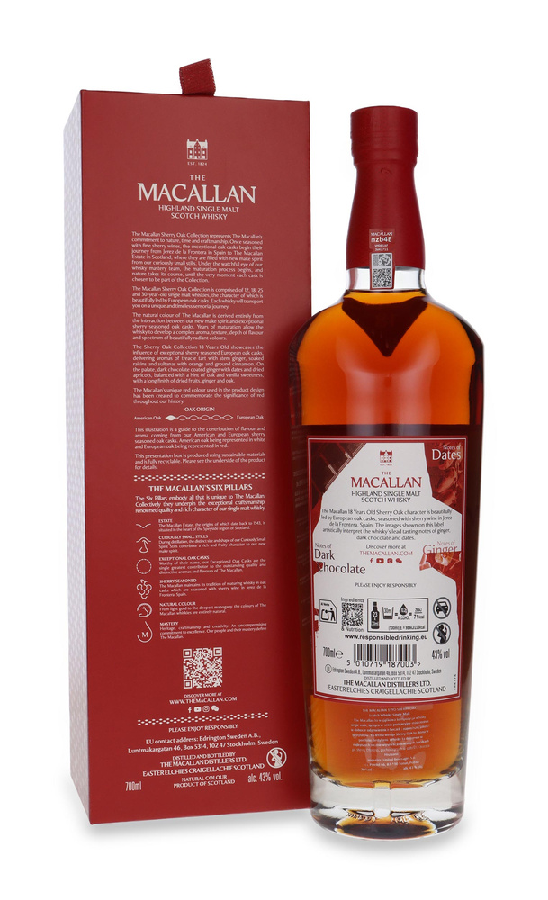 The Macallan 18-Year-Old Sherry Oak Cask 2025 Release / 43% / 0.7 L