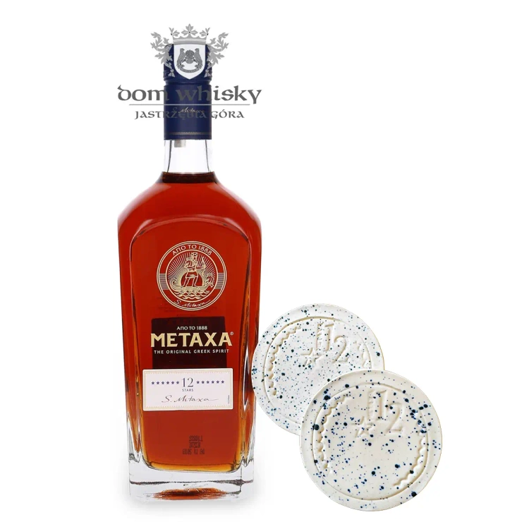 Metaxa 12*/ bez opakowania / 40% / 0,7l + podkładka