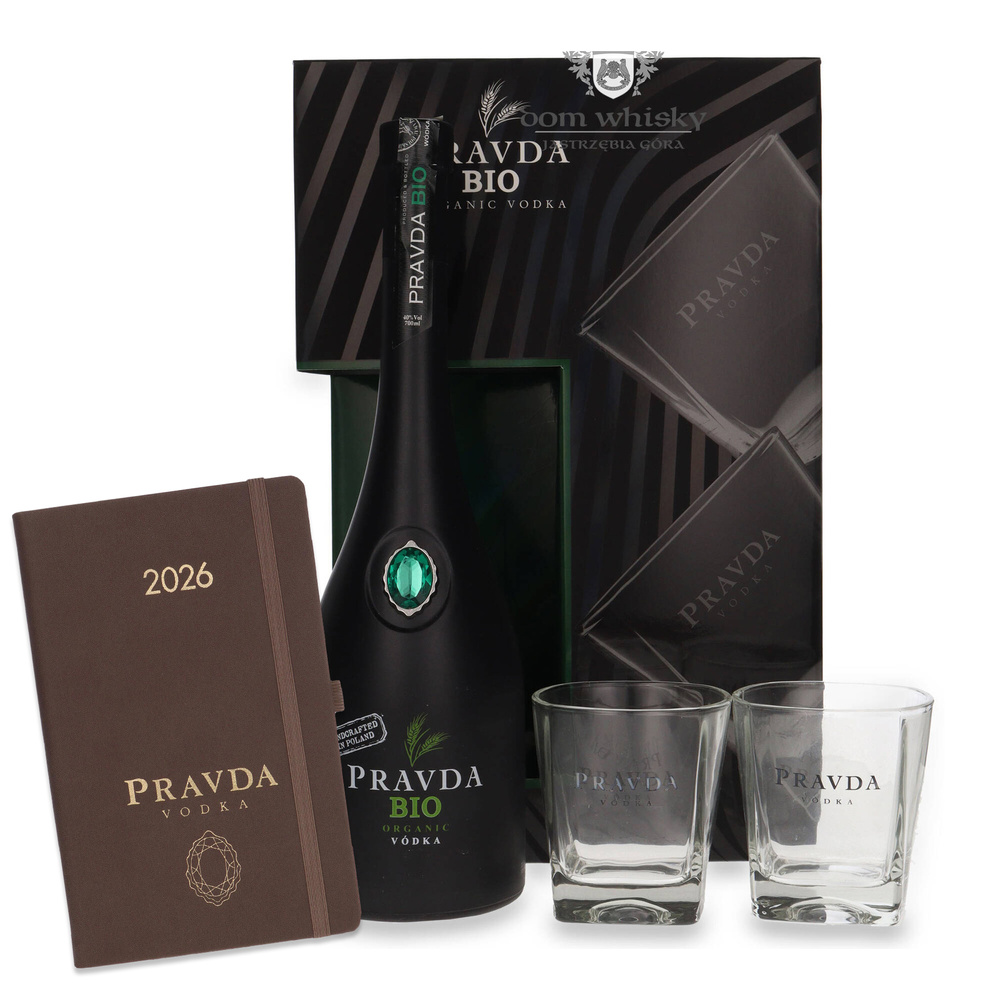 Pravda BIO Vodka + 2 glasses / 40% / 0.7l