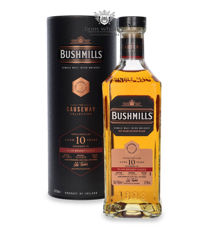 Bushmills 10-letni (D.2012, B.2023) Causeway Collection, Plum Brandy Casks / 59,6% / 0,7l	 