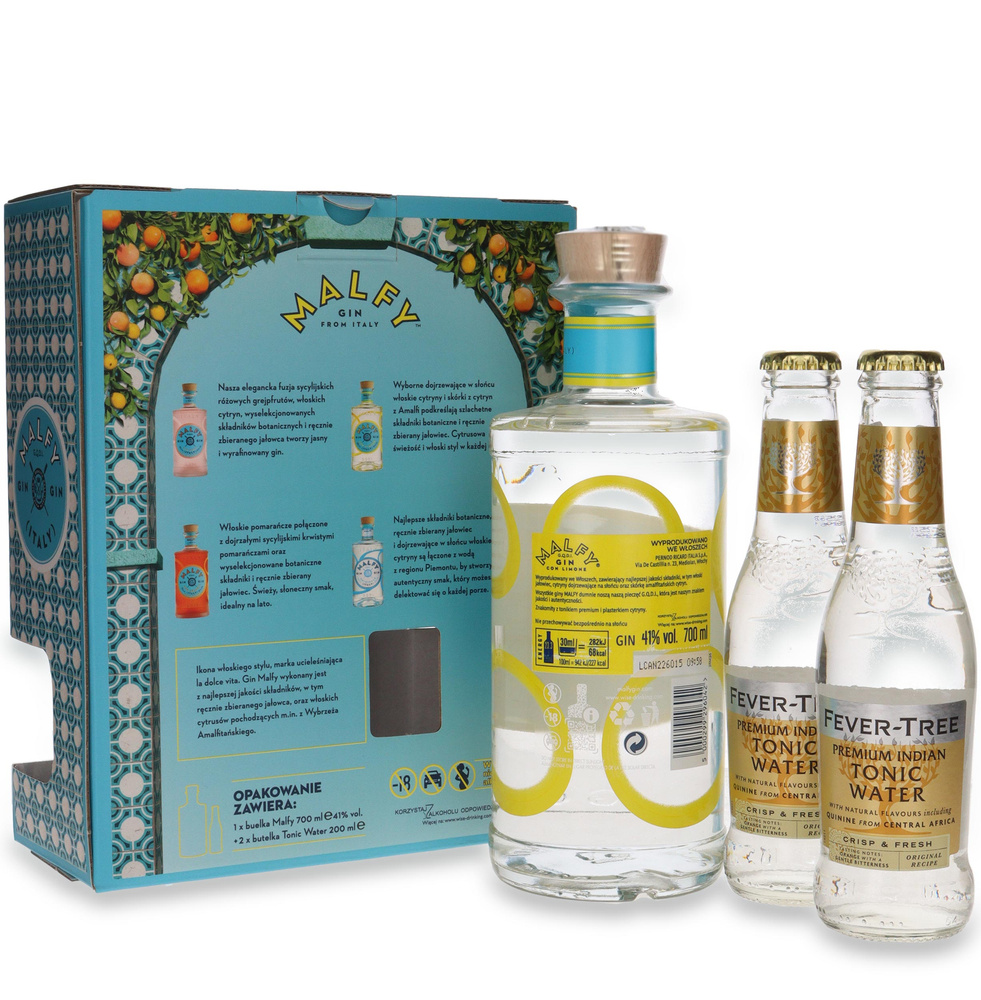 Malfy Con Limone Italian Gin / 41%/ 0,7l + 2x Tonic Fever-Tree (Premium Indian & Mediterranean)