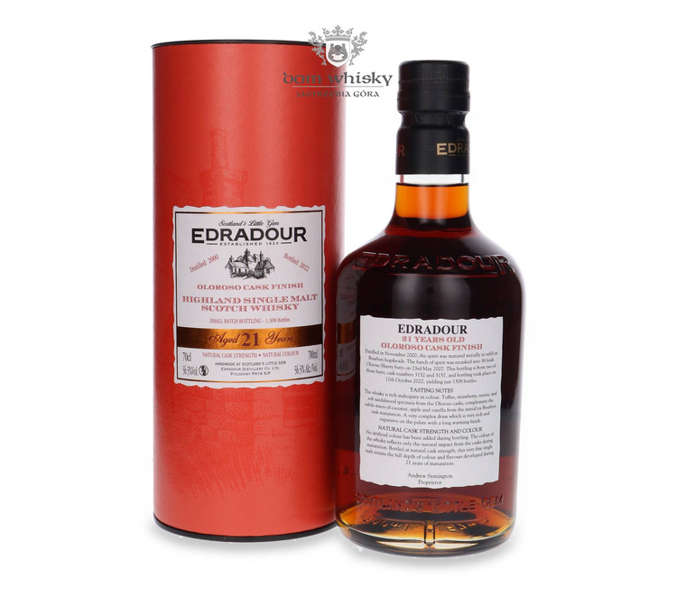 Edradour 21-letni (D.2000, B.2022) Oloroso Cask Finish / 56,5% / 0,7l