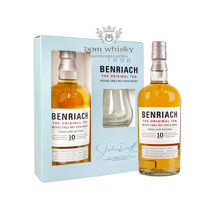 BenRiach The Original Ten 10-letni + szklanka / 43% / 0,7l