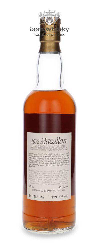 The Macallan 1972 (Bottled 1998) Sherry Wood, Samaroli / 56.5% / 0.7l