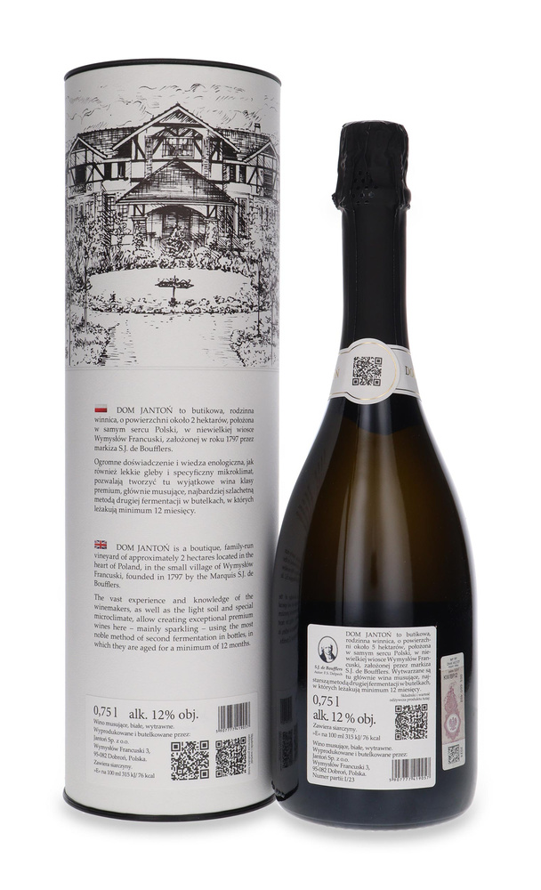 Dom Jantoń Musujące Blanc de Blanc / 12% / 0,75l