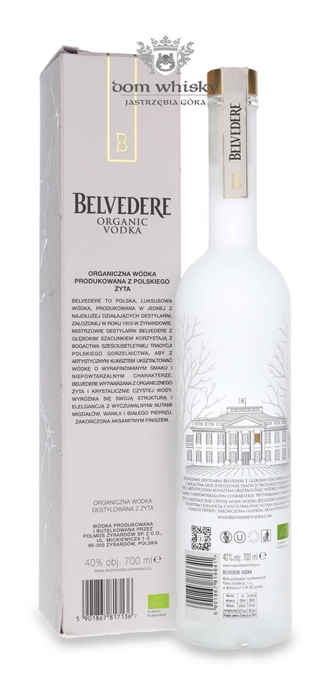 Belvedere Organic Vodka / karton/ 40%/ 0,7l