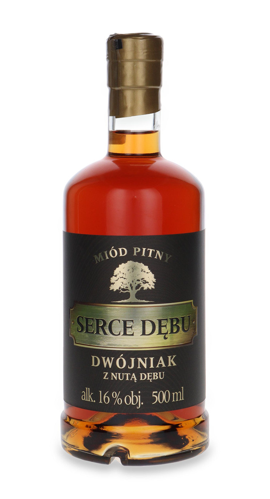 Miód Pitny Dwójniak Serce Dębu z Nutą Dębu / 16%/ 0,5l
