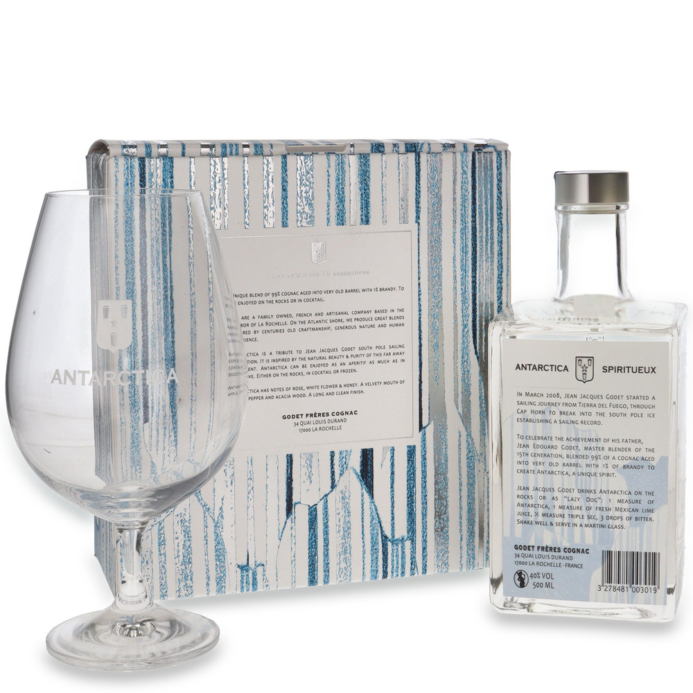 Cognac Godet Antarctica + kieliszek / 40%/ 0,5l