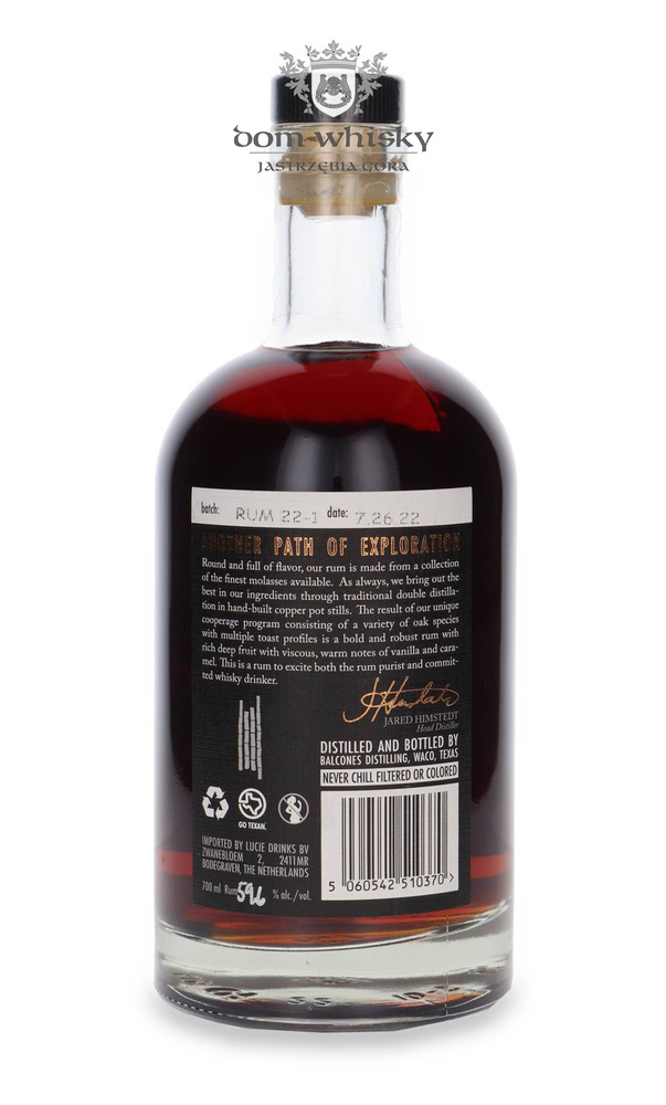 Balcones Texas Rum / 59.6% / 0.7l