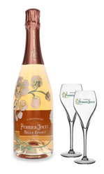 Zestaw Szampan Perrier-Jouet Belle Epoque Rose 2014 / 12,5% / 0,75l + 2 kieliszki