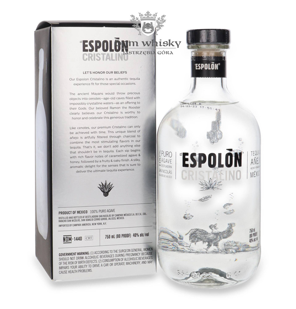 Tequila Espolon Crystalino Anejo 100% Puro Agave / 40% / 0.75l